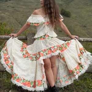 Falda Flowers Boho Skirt de Molly Mallone. Moda en Formentera
